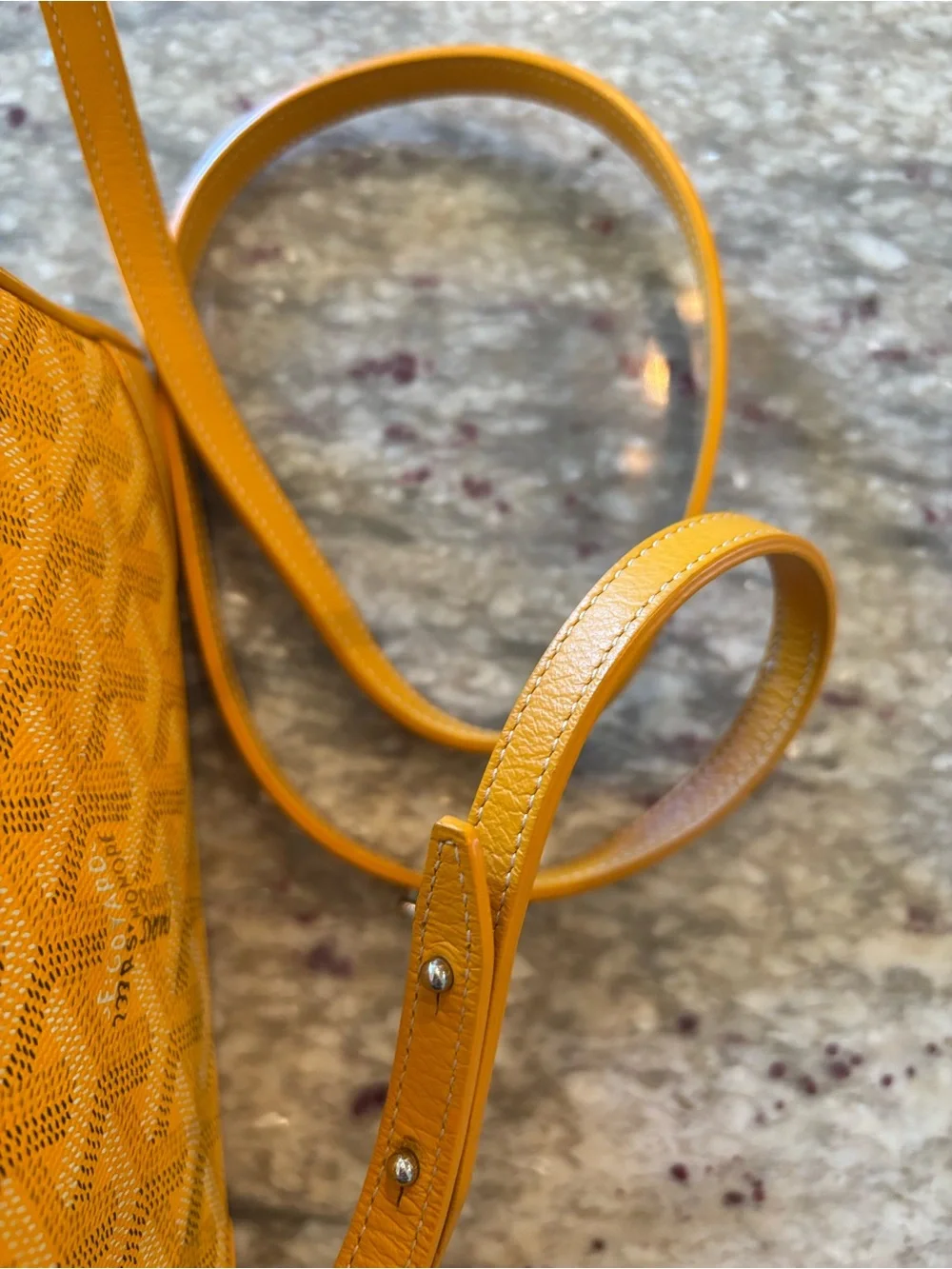 Goyard Mustard Yellow Saigon Mini Satchel with Wood Top Handle